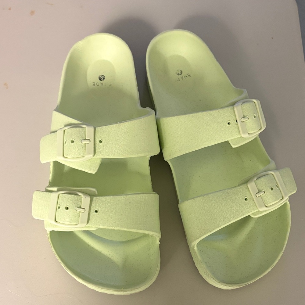Birkenstock Kids Light Green Slide Sandals